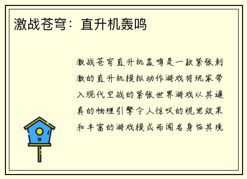 激战苍穹：直升机轰鸣